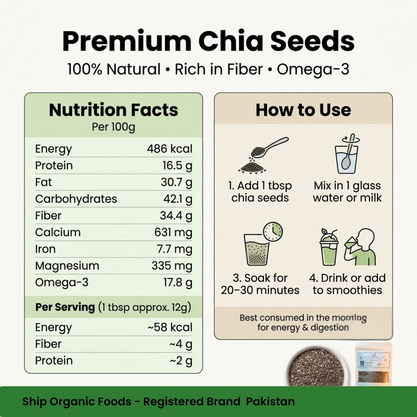 Ship Organic Chia Seeds | Premium Natural Superfood