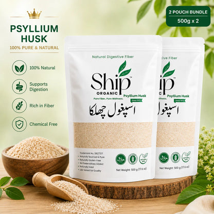 Psyllium Husk Ispaghol 1KG Family Pack + Free Chia Seeds 100g  | Ship Organic