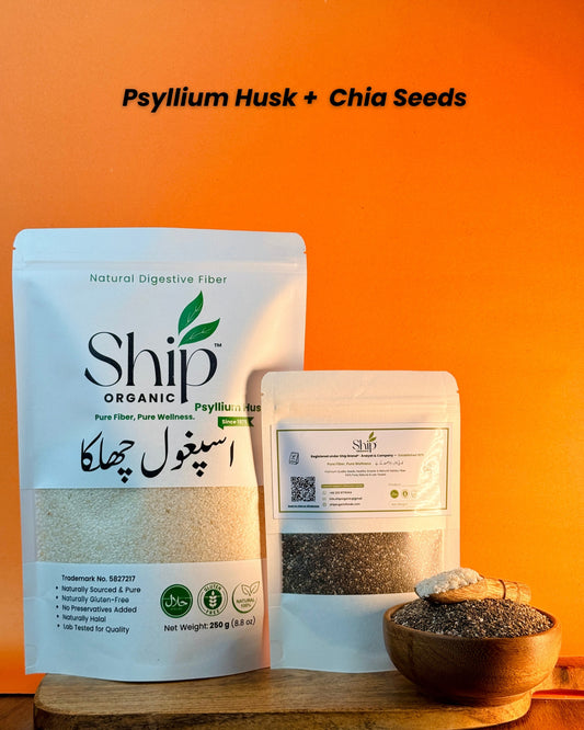 250grams psyllium husk + 200grams chia seed