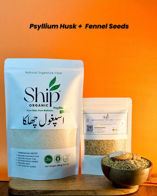 250grams psyllium husk + 200grams Fennal seed