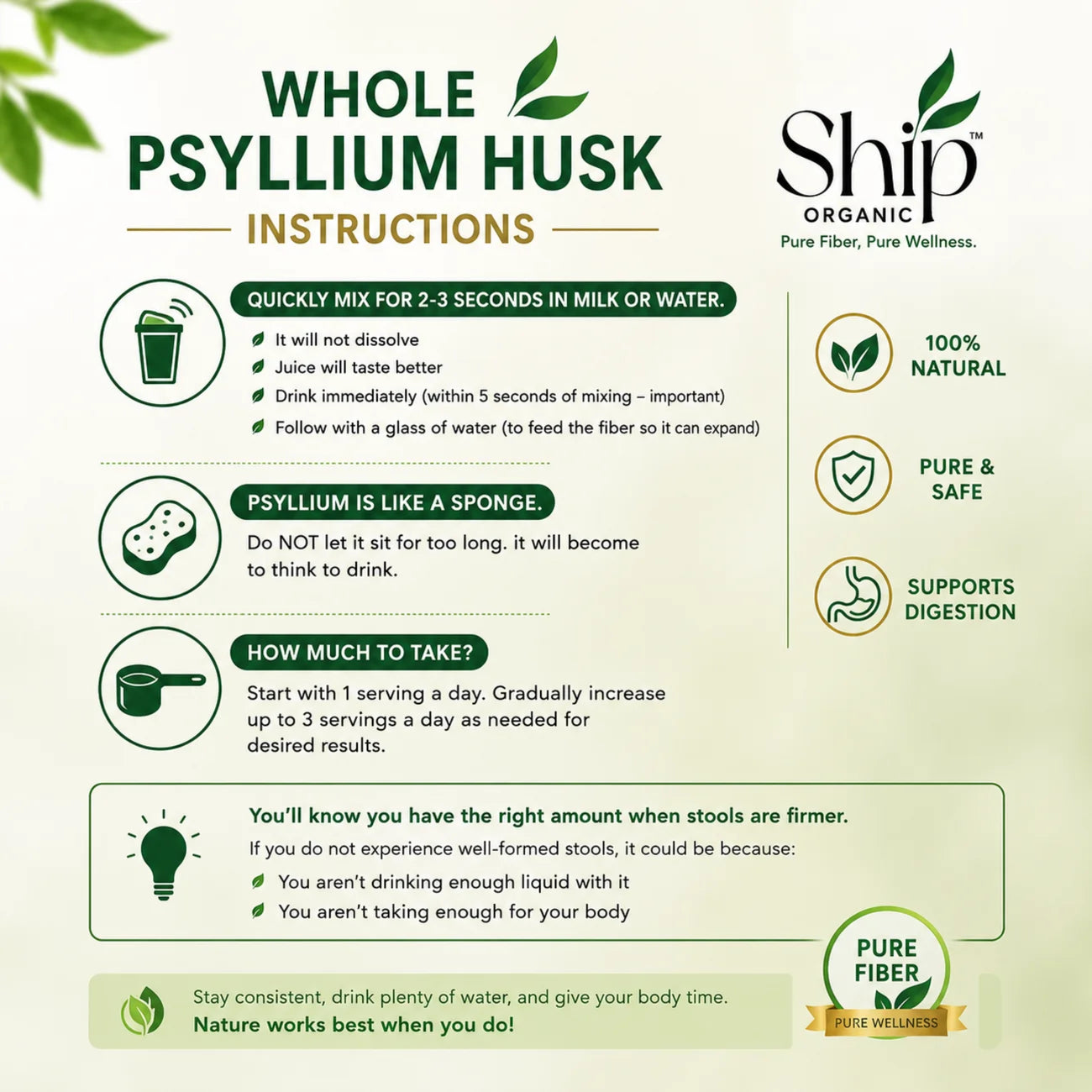 Ship Organic Psyllium Husk (Ispaghol Chilka) | 100% Pure Natural Fiber
