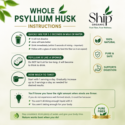 Ship Organic Psyllium Husk (Ispaghol Chilka) | 100% Pure Natural Fiber
